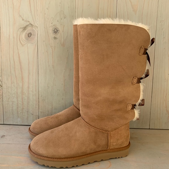 UGG BAILEY BOW TALL 2 CHESTNUT BOOTS WOMENS US 7 NIB - Picture 7 of 10